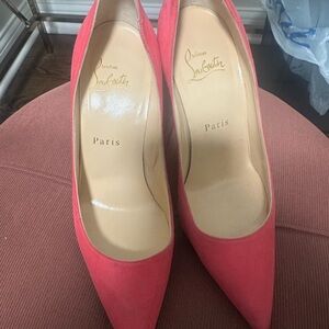 Christian Louboutin Women's Coral suede  100 mm Heels